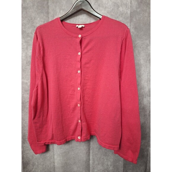 J. Jill Cardigan Plus Size 3x Bamboo Cotton Long Sleeve Button Up Casual Mature - Picture 1 of 11